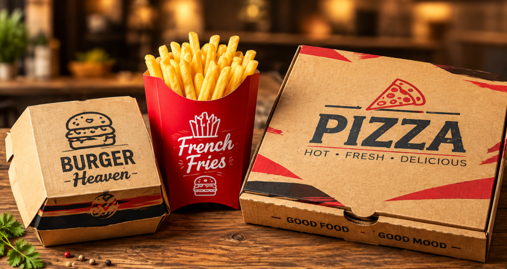 burger, fries, and pizza feast