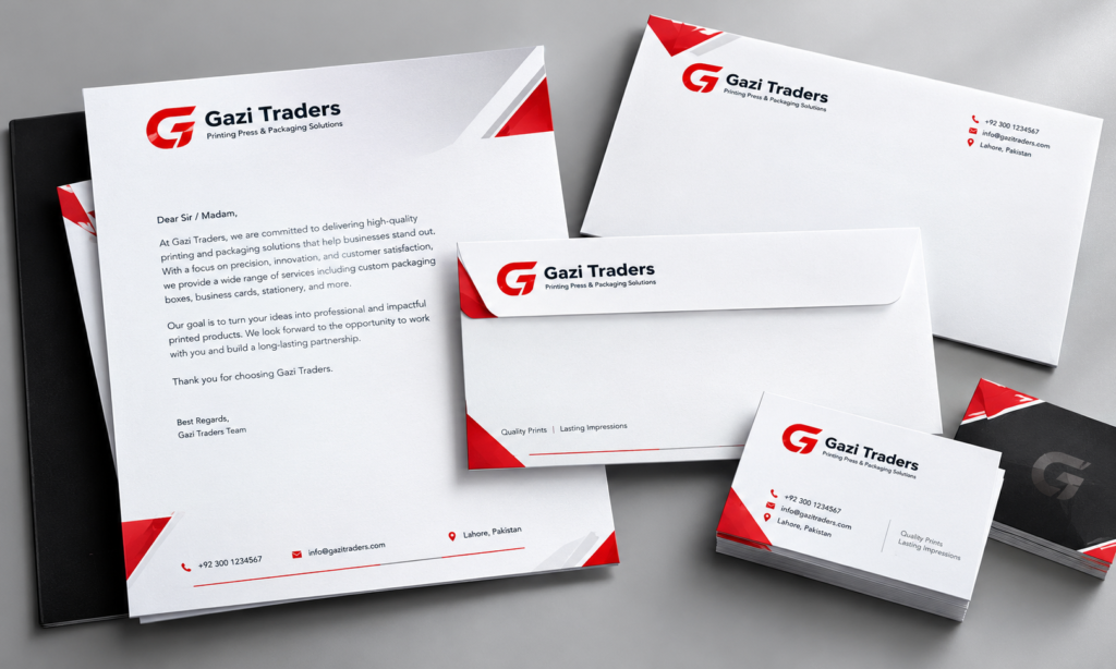 gazi traders stationery branding set