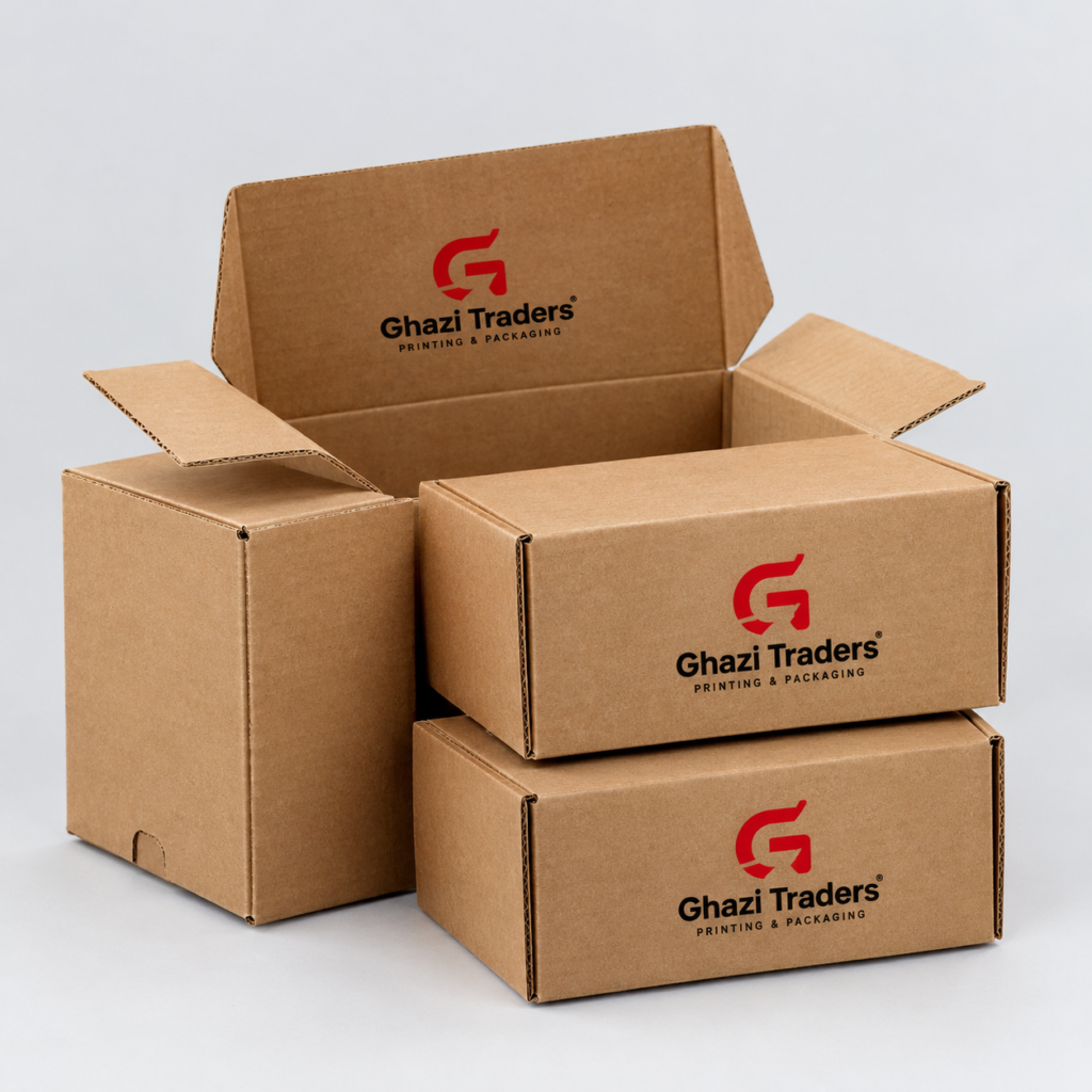 ghazi traders branded cardboard boxes