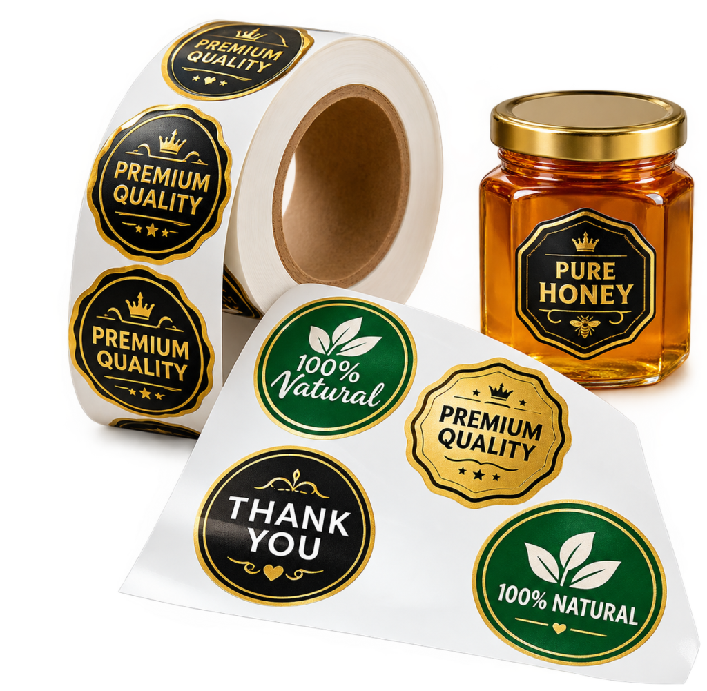 premium stickers and pure honey